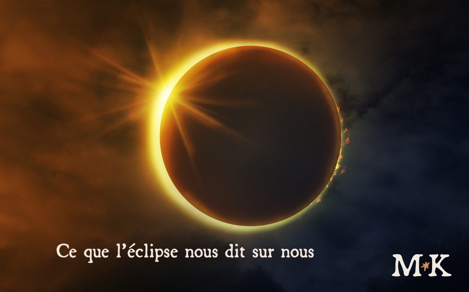 Visage de femme entre ombre et lumière, yeux clos, évoquant l'éclipse solaire et la part d'ombre qui voile notre lumière